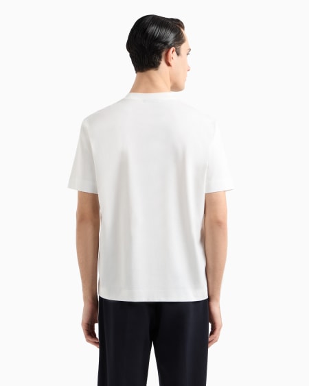 Armani Camiseta de punto con logotipo de águila en relieve Rebajas baratas