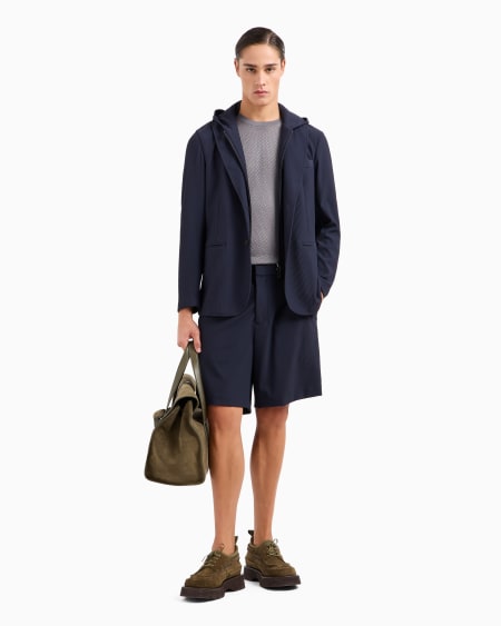 Armani Blazer de nailon elástico efecto canneté con pechera y capucha Los más vendidos
