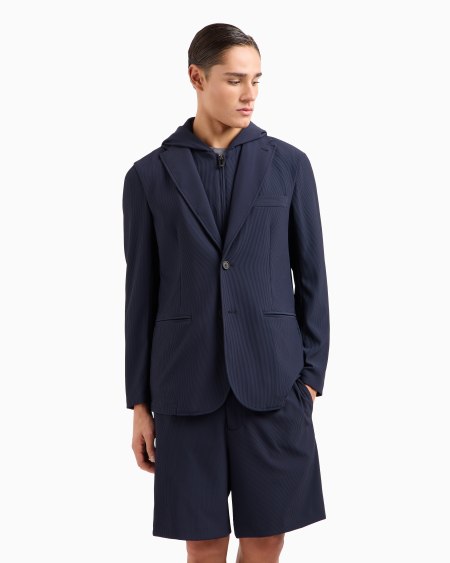 Armani Blazer de nailon elástico efecto canneté con pechera y capucha Los más vendidos