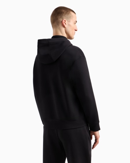 Armani Sudadera con capucha y cremallera de punto doble con logotipo de águila grabado Tienda