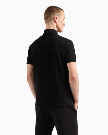 Armani Polo de punto con logotipo en el cuello Liquidación