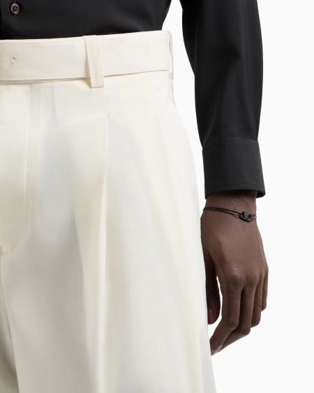 Armani Pulsera con placa y cristales negros Mejor oferta
