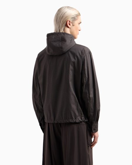 Armani Cazadora de nailon con pechera interior e inscripción integral en tejido jacquard Rebajas top