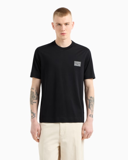 Armani Camiseta de punto con parche bordado con logotipo Oferta especial