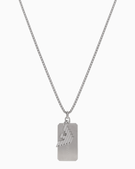 Armani Collar con placa de acero inoxidable