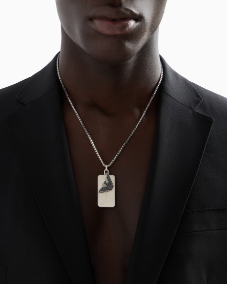 Armani Collar con placa de acero inoxidable Envío gratis