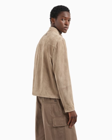 Armani Chaqueta de ante de cabra con cremallera completa Último día