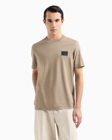 Armani Camiseta de punto con parche bordado con logotipo Promoción por tiempo limitado