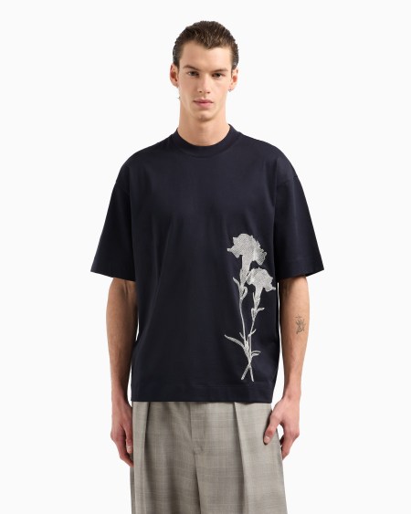 Armani Camiseta ancha de punto con bordado de rayas efecto degradado Solo hoy