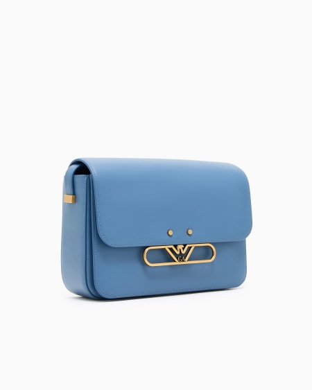 Armani Bolso de hombro de piel lisa con logotipo de águila de metal Oferta especial de fábrica