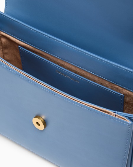 Armani Bolso de hombro de piel lisa con logotipo de águila de metal Oferta especial de fábrica