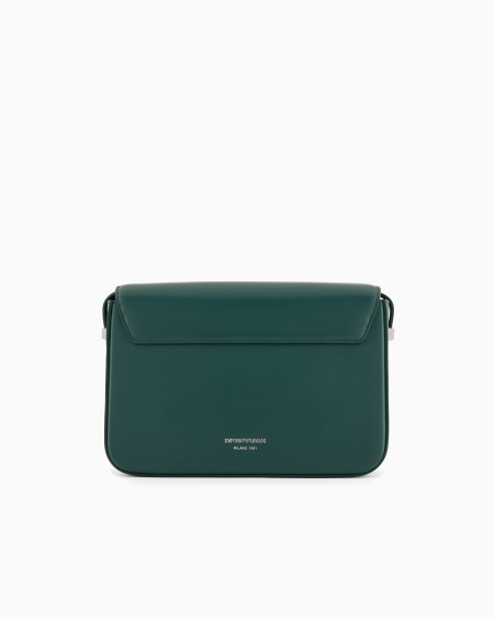 Armani Bolso de hombro de piel lisa con logotipo de águila de metal Superdescuento