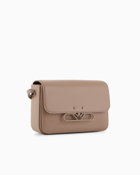 Armani Bolso de hombro de piel lisa con logotipo de águila de metal Grandes descuentos