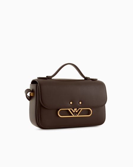Armani Bolso bandolera de piel lisa con logotipo de águila de metal Liquidación