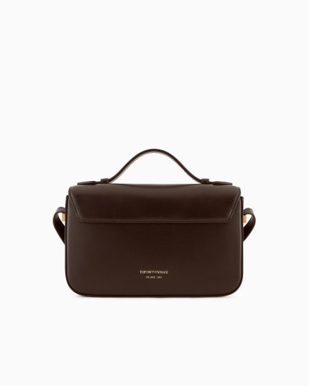 Armani Bolso bandolera de piel lisa con logotipo de águila de metal Liquidación