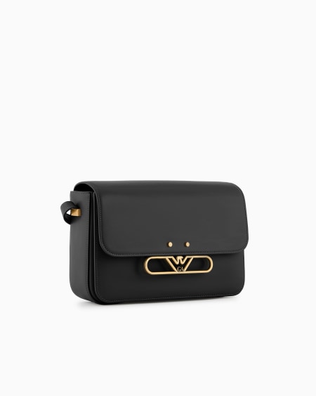 Armani Bolso de hombro de piel lisa con logotipo de águila de metal Limitado a 3 días