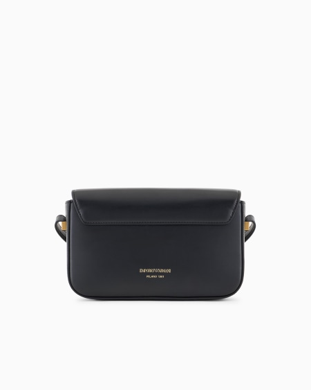 Armani Bolso bandolera de piel lisa con logotipo de águila de metal Ahorra y exporta
