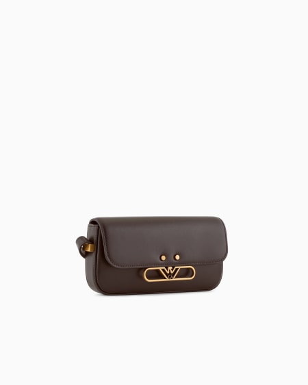 Armani Minibolso bandolera de piel lisa con logotipo de águila de metal Precios de Black Friday
