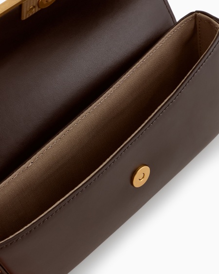 Armani Minibolso bandolera de piel lisa con logotipo de águila de metal Precios de Black Friday