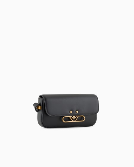 Armani Minibolso bandolera de piel lisa con logotipo de águila de metal En oferta