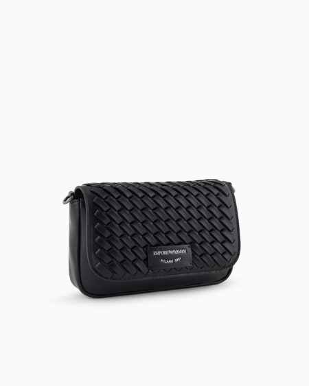 Armani Minibolso de piel trenzada con bandolera de cadena Oferta exclusiva