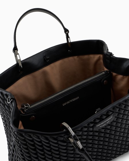 Armani Bolso shopper MyEA mediano en piel trenzada Descuento por venta flash