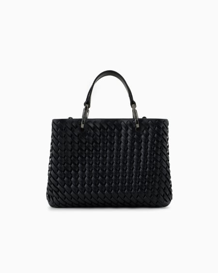 Armani Bolso shopper MyEA pequeño en piel trenzada Ofertas de temporada