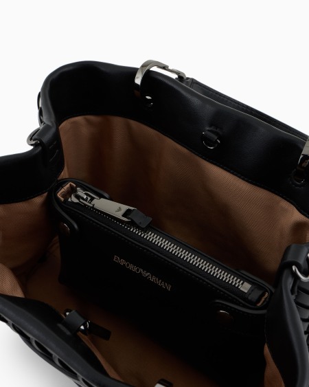 Armani Bolso shopper MyEA pequeño en piel trenzada Ofertas de temporada