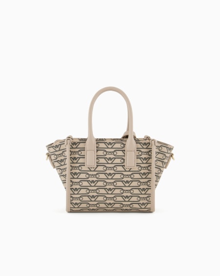 Armani Bolso shopper pequeño con estampado integral de monograma En línea