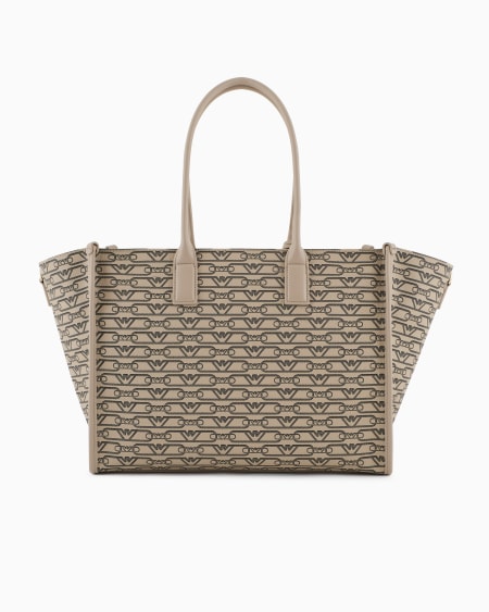 Armani Bolso shopper mediano con estampado integral de monograma Outlet