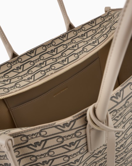 Armani Bolso shopper mediano con estampado integral de monograma Outlet
