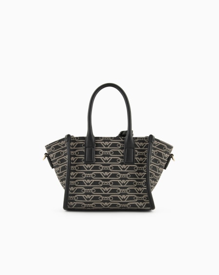 Armani Bolso shopper pequeño con estampado integral de monograma Outlet online