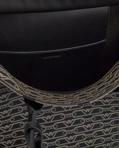 Armani Bolso shopper mediano con estampado integral de monograma Ofertas