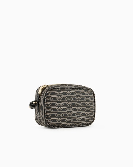 Armani Bolso modelo funda para cámara con bandolera y estampado integral de monograma Venta caliente