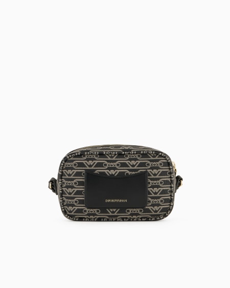 Armani Bolso modelo funda para cámara con bandolera y estampado integral de monograma Venta caliente