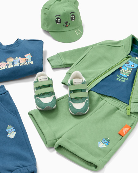 Armani Camiseta de punto orgánico con estampado Manga Bear Crew ASV Tienda