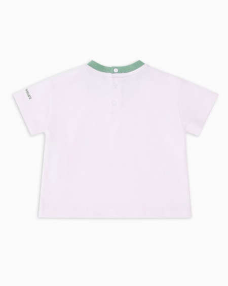 Armani Camiseta de punto orgánico con estampado Manga Bear Crew ASV Tienda