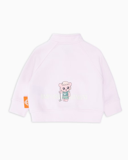 Armani Sudadera tipo cárdigan de punto orgánico con estampado Manga Bear Crew ASV Mejor oferta