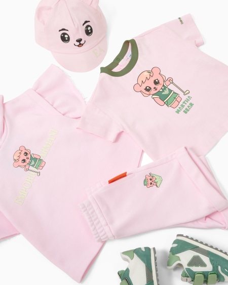 Armani Pantalones cortos de punto orgánico con estampado Manga Bear Crew ASV Rebajas online