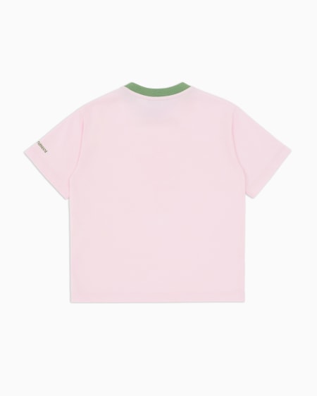 Armani Camiseta de punto orgánico con estampado Manga Bear Crew ASV Oferta especial