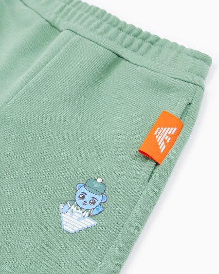 Armani Pantalones cortos de punto orgánico con estampado Manga Bear Crew ASV Últimos 3 días