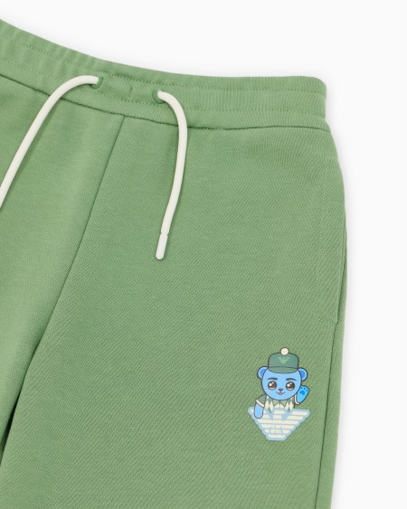 Armani Bermudas holgadas de punto orgánico con estampado Manga Bear Crew ASV Superdescuento