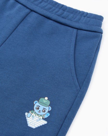 Armani Pantalones de chándal de punto orgánico con estampado Manga Bear Crew ASV Grandes descuentos