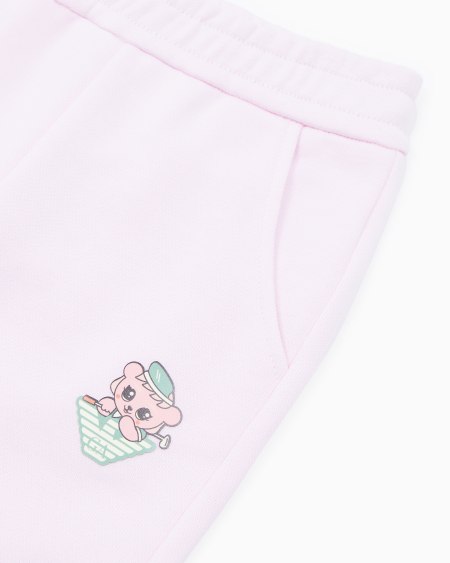 Armani Pantalones de chándal de punto orgánico con estampado Manga Bear Crew ASV Liquidación