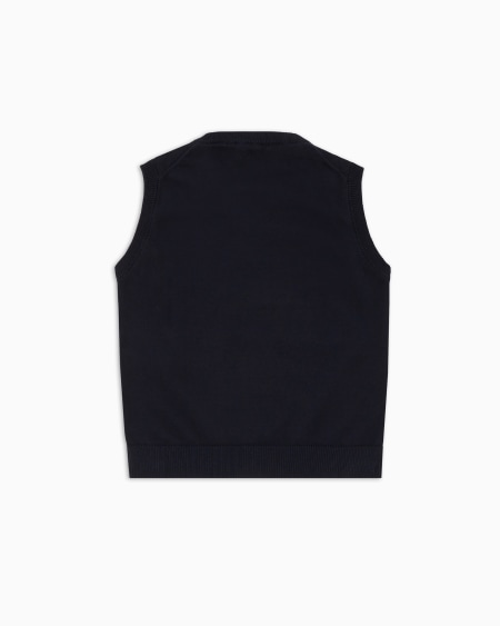 Armani Chaleco con cuello de pico de punto maíz Ahorra y exporta