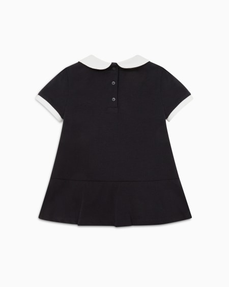 Armani Vestido de punto con cuello Claudine y falda plisada Ofertas de temporada