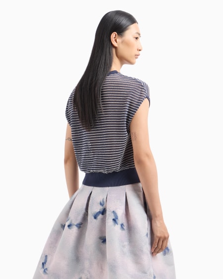 Armani Jersey con trama calada efecto rayas En línea
