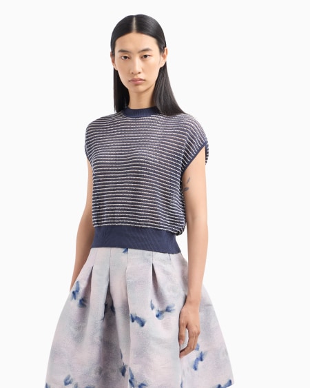 Armani Jersey con trama calada efecto rayas En línea