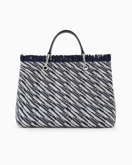 Armani Bolso shopper MyEA mediano en esterilla trenzada Venta caliente