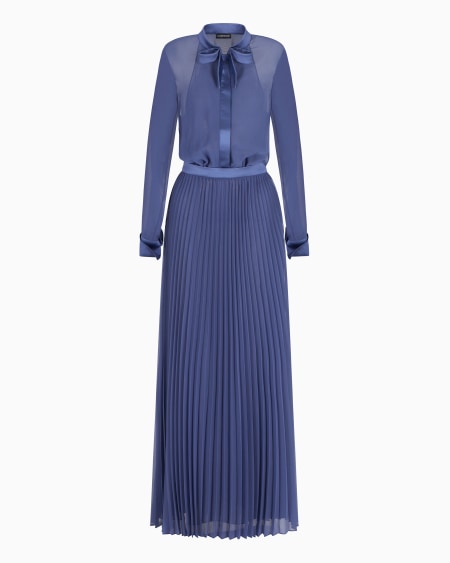 Armani Vestido largo efecto dos piezas de georgette técnico En oferta
